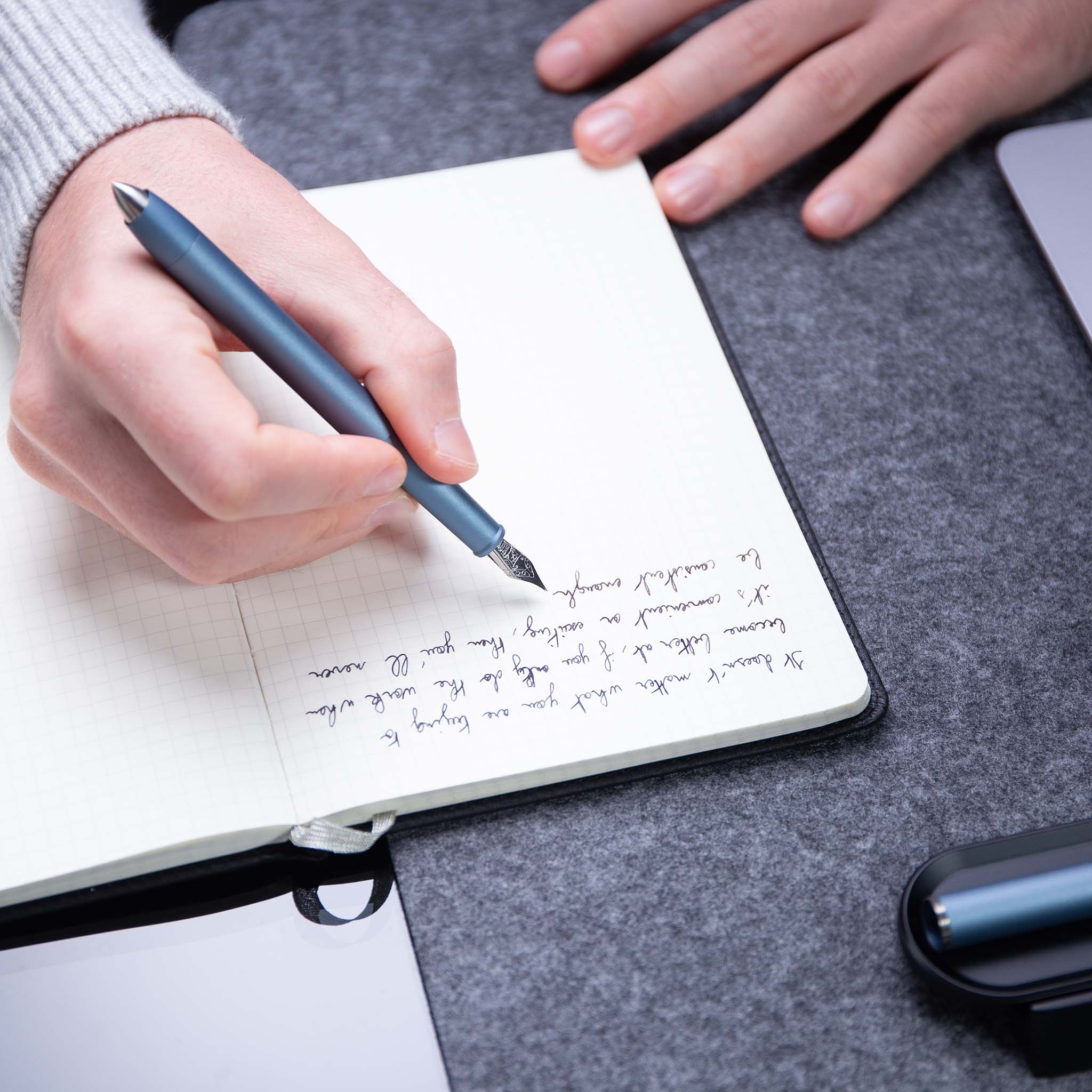 note taking with blue fountain pen hoverpen future#45213830316335