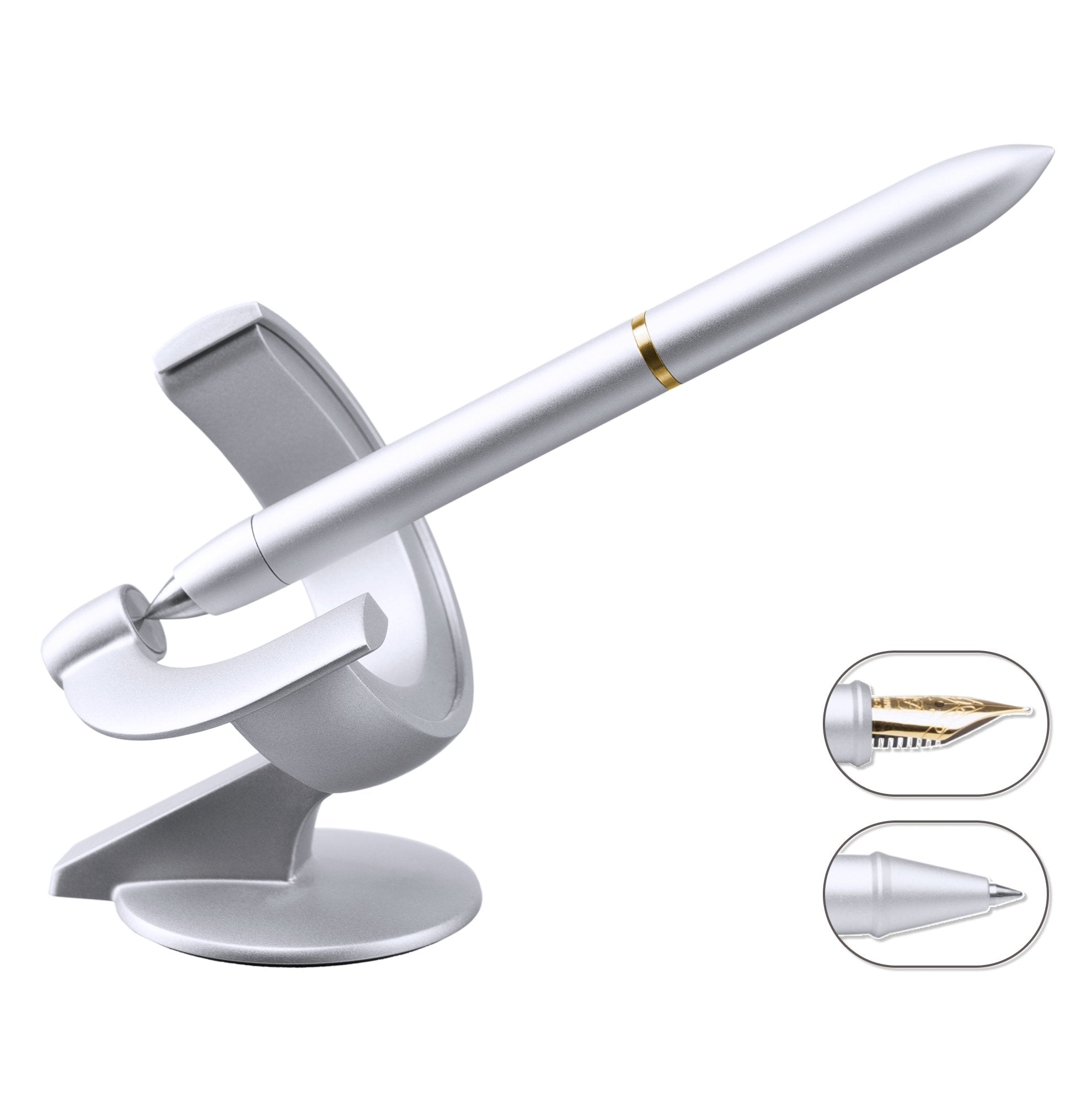 fountain and rollerball pen 2-in-1 hoverpen future forest silver 18k#45031769669935